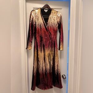 & Other Stories Ombré Sequin Midi Dress